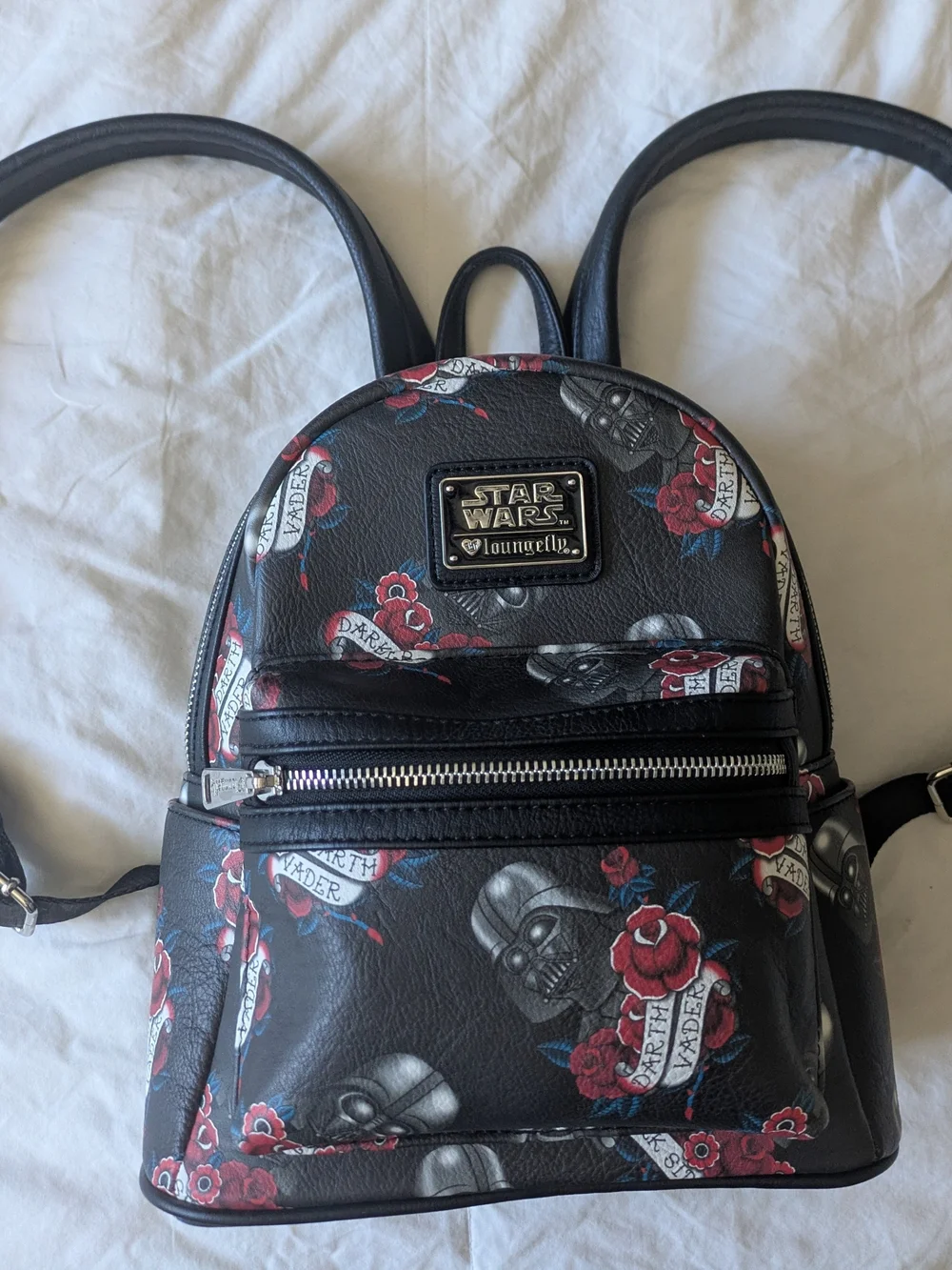 Star Wars Loungefly Mini Backpack in Black with Red Rose Print